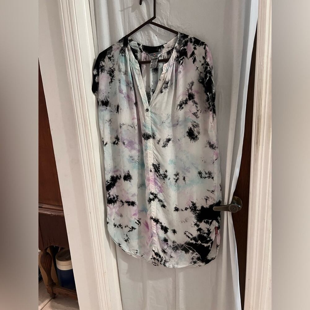 Hard tails forever multicolor short sleeve shirt tunic shift dress size lg